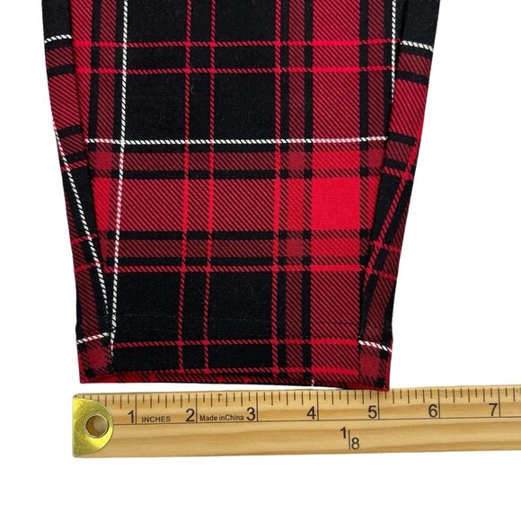 NEW Torrid Women's Plaid Pixie Pant Size 2R-2X Pull-on Red Black White Stretch - Picture 12 of 13